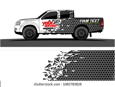 car livery vector. abstract explosion with grunge background design for vehicle vinyl wrap