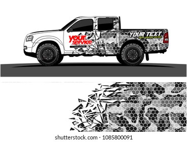 car livery vector. abstract explosion with grunge background design for vehicle vinyl wrap