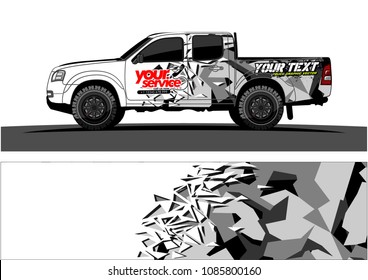 car livery vector. abstract explosion with grunge background design for vehicle vinyl wrap