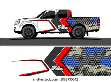 car livery vector. abstract racing background design for truck and vehicles wrapping. 
