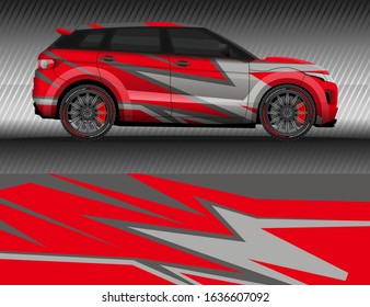 Car livery wrap decal, rally race style vector illustration abstract background
