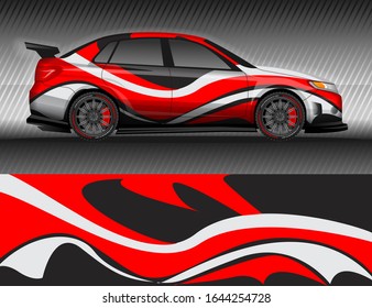 Car livery wrap decal, rally race style vector illustration abstract background