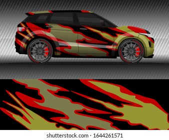 Car livery wrap decal, rally race style vector illustration abstract background