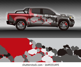 Car livery wrap decal, rally race style vector illustration abstract background