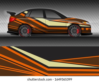 Car livery wrap decal, rally race style vector illustration abstract background