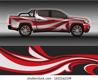 Car livery wrap decal, rally race style vector illustration abstract background