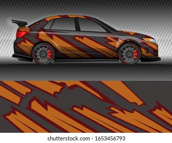 Car livery wrap decal, rally race style vector illustration abstract background