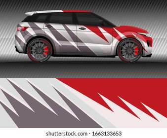 Car livery wrap decal, rally race style vector illustration abstract background