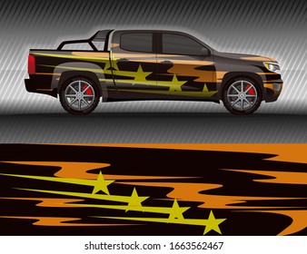 Decal de envoltura de Camión, fondo abstracto de ilustración vectorial del estilo de carrera de rally