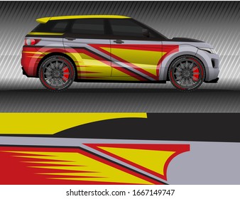 Car livery wrap decal, rally race style vector illustration abstract background