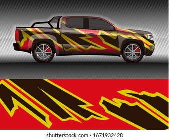 Car livery wrap decal, rally race style vector illustration abstract background