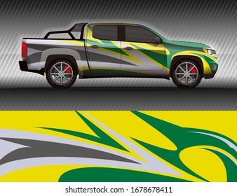 Car livery wrap decal, rally race style vector illustration abstract background