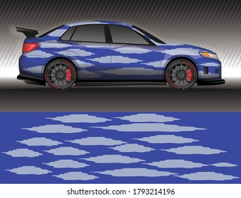 Car livery wrap decal, rally race style vector illustration abstract background