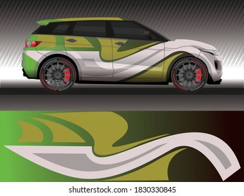 Car livery wrap decal, rally race style vector illustration abstract background