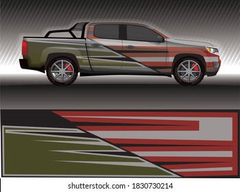 Car livery wrap decal, rally race style vector illustration abstract background