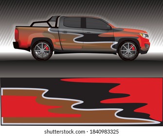 Car livery wrap decal, rally race style vector illustration abstract background