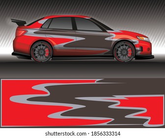 Car livery wrap decal, rally race style vector illustration abstract background