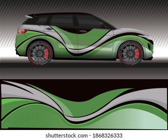 Car livery wrap decal, rally race style vector illustration abstract background