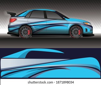Car livery wrap decal, rally race style vector illustration abstract background