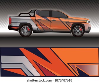 Car livery wrap decal, rally race style vector illustration abstract background