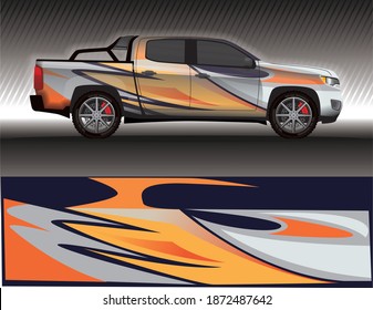 Car livery wrap decal, rally race style vector illustration abstract background