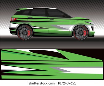Car livery wrap decal, rally race style vector illustration abstract background