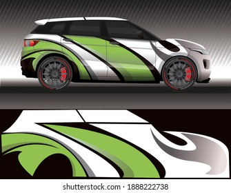 Car livery wrap decal, rally race style vector illustration abstract background