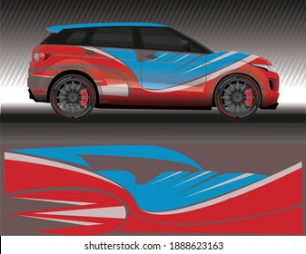 Car livery wrap decal, rally race style vector illustration abstract background