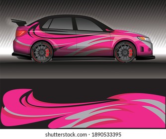 Car livery wrap decal, rally race style vector illustration abstract background