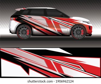 Car livery wrap decal, rally race style vector illustration abstract background