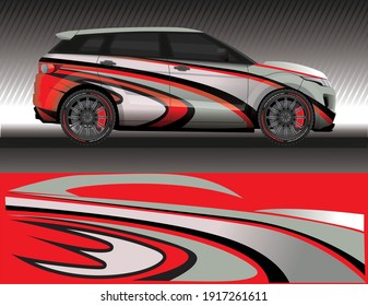 Car livery wrap decal, rally race style vector illustration abstract background