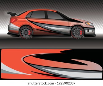 Car livery wrap decal, Rally-Rally-Rasse-Stil, Vektorgrafik abstrakter Hintergrund