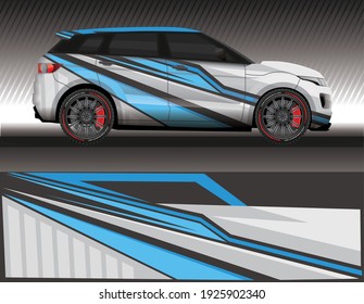 Car livery wrap decal, rally race style vector illustration abstract background