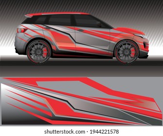 Car livery wrap decal, rally race style vector illustration abstract background