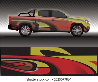 Car livery wrap decal, rally race style vector illustration abstract background