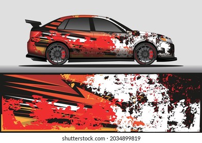 Car Livery Wrap Decal, Rally Race Style Vector Illustration Abstract Background