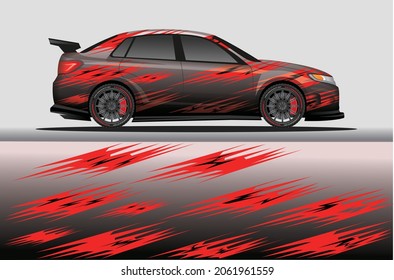 Car livery wrap decal, rally race style vector illustration abstract background