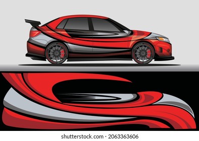 Car livery wrap decal, rally race style vector illustration abstract background