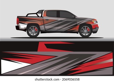 Car livery wrap decal, rally race style vector illustration abstract background