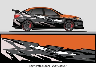 Car livery wrap decal, rally race style vector illustration abstract background