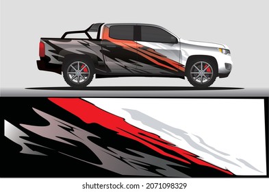 Car livery wrap decal, rally race style vector illustration abstract background