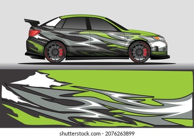 Car livery wrap decal, rally race style vector illustration abstract background