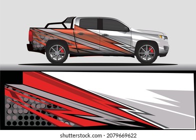 Car livery wrap decal, rally race style vector illustration abstract background