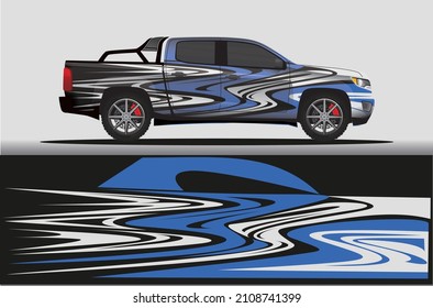 Car livery wrap decal, rally race style vector illustration abstract background