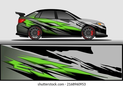Car livery wrap decal, rally race style vector illustration abstract background