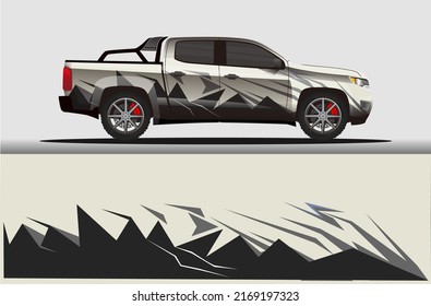 Car livery wrap decal, rally race style vector illustration abstract background