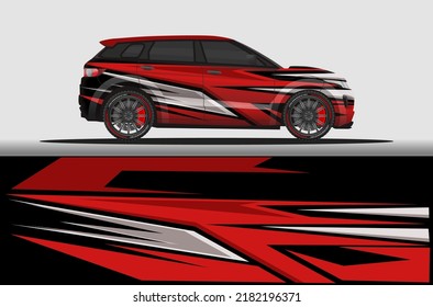 Car livery wrap decal, rally race style vector illustration abstract background