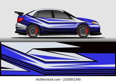 Car livery wrap decal, rally race style vector illustration abstract background