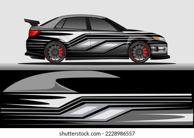 Car livery wrap decal, rally race style vector illustration abstract background