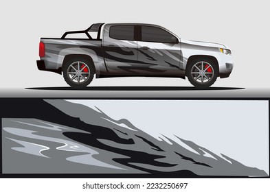 Car livery wrap decal, rally race style vector illustration abstract background